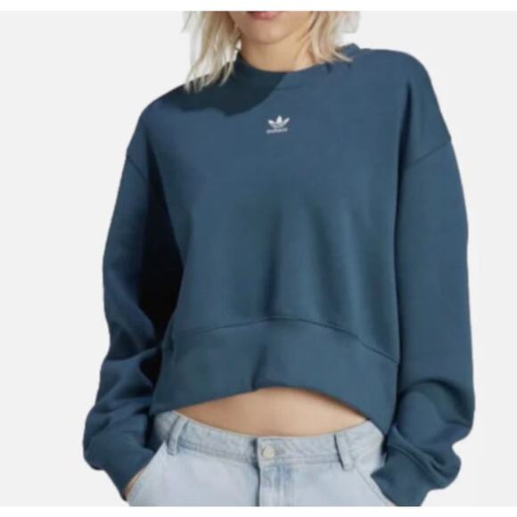 Adidas Womens Cropped Crew Neck Sz Extra Large - Picture 1 of 5